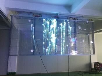 Pantalla LED de cristal transparente P8 de la INMERSIÓN impermeable del gabinete al aire libre para hacer publicidad/etapa